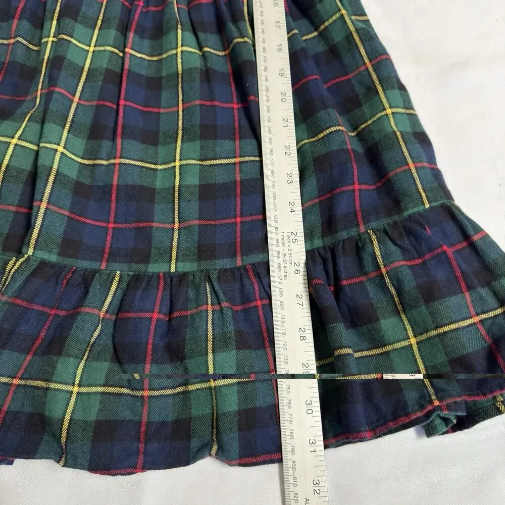 The Children's Place Plaid Flannel Dress Girl's Size 14 Navy/Green